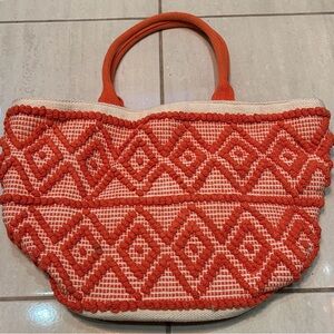 Shade & Shore Orange and Cream Tote Bag